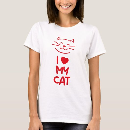 Ich liebe meine Katze T-Shirt (Vorderseite)