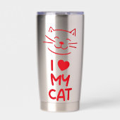 Ich liebe meine Katze Thermobecher (Vorderseite)