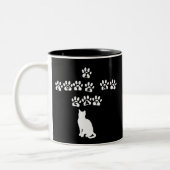 Ich Liebe meine Katze - Weißer Text Zweifarbige Tasse (Links)