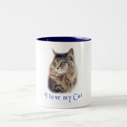 Ich Liebe meine Katze Zweifarbige Tasse (Mittel)