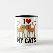 Ich Liebe meine Katzen, beliebtes Design Coffee Ta Zweifarbige Tasse (Mittel)
