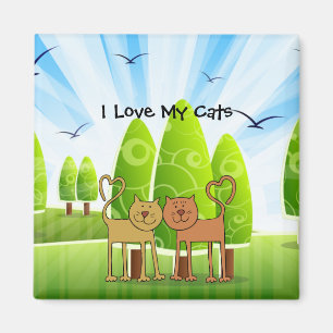 "Ich liebe meine Katzen" charmantes Kühlschrankmag Magnet