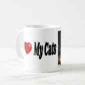 Ich Liebe meine Katzen Foto Kaffeetasse (Vorderseite Links)