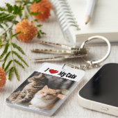 Ich Liebe meine Katzen Foto Schlüsselanhänger (Vorderseite rechts)