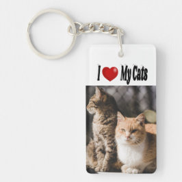 Ich Liebe meine Katzen Foto Schlüsselanhänger