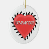 Ich Liebe meine Katzen Keramik Ornament (Rechts)
