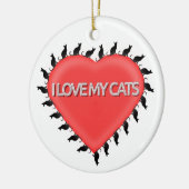 Ich Liebe meine Katzen Keramik Ornament (Links)