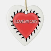 Ich Liebe meine Katzen Keramik Ornament (Rechts)