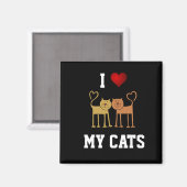 Ich liebe meine Katzen Magnet (Vorderseite/Rückseite)