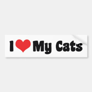 Ich liebe meine Katzen mit Herz - Katzenliebhaber Autoaufkleber