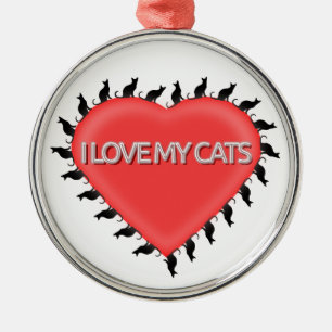 Ich Liebe meine Katzen Ornament Aus Metall
