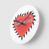 Ich Liebe meine Katzen Runde Wanduhr (Winkel)