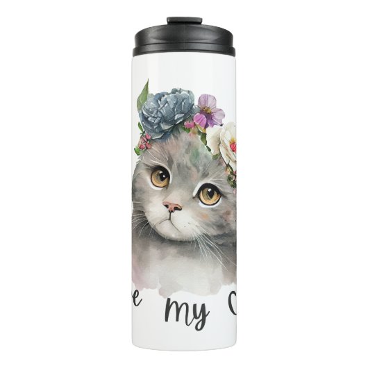 Ich liebe meine Katzen  Thermosbecher (Vorderseite)