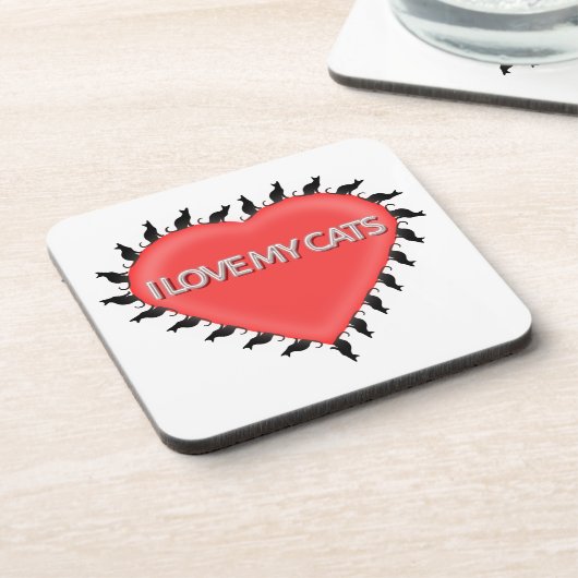 Ich Liebe meine Katzen Untersetzer (Linke Seite)