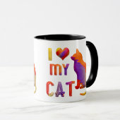 Ich Liebe meine KatzenTasse Tasse (VorderseiteRechts)