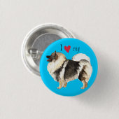Ich Liebe meine Keeshond Button (Vorne & Hinten)