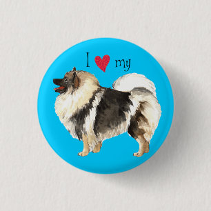 Ich Liebe meine Keeshond Button