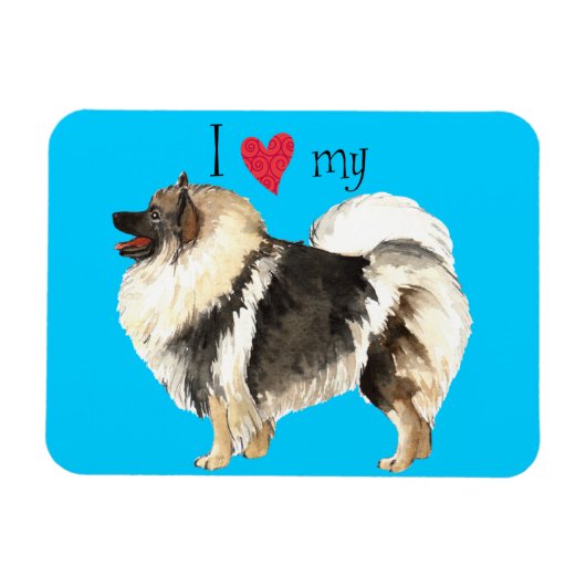 Ich Liebe meine Keeshond Magnet (Horizontal)