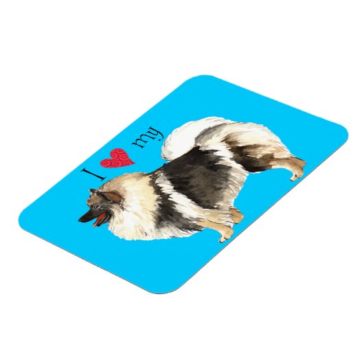 Ich Liebe meine Keeshond Magnet (Linke Seite)