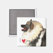 Ich Liebe meine Keeshond Magnet (Vorderseite/Rückseite)