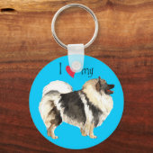 Ich Liebe meine Keeshond Schlüsselanhänger (Vorderseite)