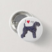 Ich Liebe meine Kerry Blue Terrier Button (Vorne & Hinten)