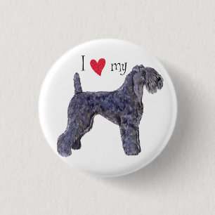 Ich Liebe meine Kerry Blue Terrier Button