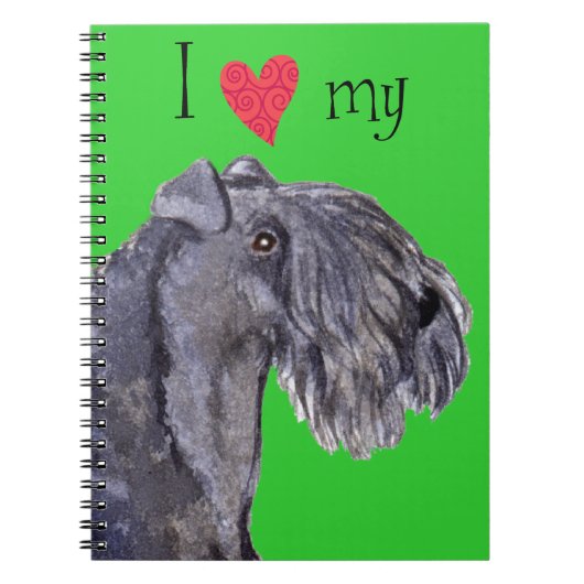 Ich Liebe meine Kerry Blue Terrier Notizblock (Vorderseite)