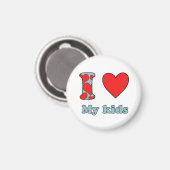 Ich Liebe meine Kinder Magnet (Vorderseite/Rückseite)