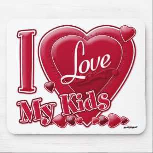 Ich Liebe meine Kinder rot - Herz Mousepad
