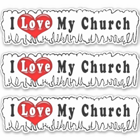 Ich Liebe meine Kirche! Aufkleber (Vorderseite)