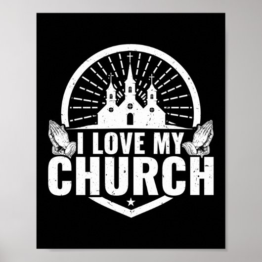 Ich Liebe Meine Kirche Jesus Gott Glaube Poster (Vorne)