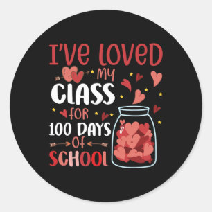 Ich liebe meine Klasse schon seit 100 Tagen Schull Runder Aufkleber