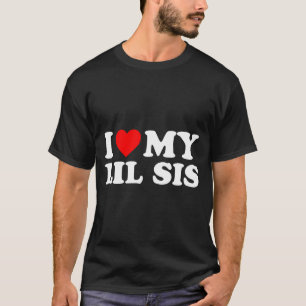Ich liebe meine kleine Schwester rotes Herz T-Shirt