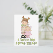 Ich Liebe meine kleinen Schwestermädchen Postkarte (Stehend Vorderseite)