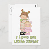 Ich Liebe meine kleinen Schwestermädchen Postkarte (Vorne/Hinten)
