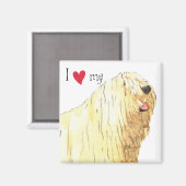 Ich Liebe meine Komondor Magnet (Vorderseite/Rückseite)