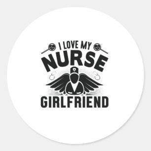 Ich Liebe meine Krankenschwester Freundin Runder Aufkleber