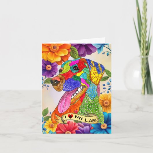 Ich Liebe meine Labrador Retriever Grußkarte Dankeskarte (Vorderseite)