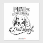 Ich Liebe meine lange Dackel Vinyl Aufkleber (Blatt)