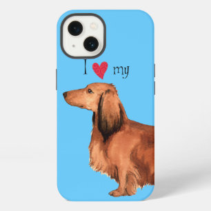 Ich Liebe meine langhaarige Dackel iPhone 13 Hülle
