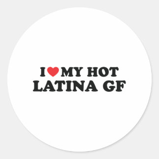 Ich Liebe meine Latina Girlfriend I heart my Latin Runder Aufkleber