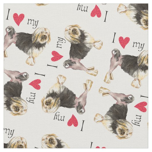 Ich Liebe meine Lowchen Stoff (Nahaufnahme)