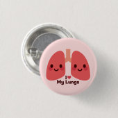 Ich Liebe meine Lunge - Niedlich Lächeln Button (Vorne & Hinten)