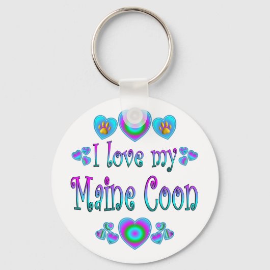 Ich Liebe meine Maine-Coon-Katze Schlüsselanhänger (Vorderseite)