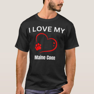 Ich liebe meine Maine-Coon-Rassekatze Katze T-Shirt