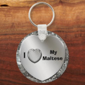 Ich Liebe meine maltesische Herzkette Schlüsselanhänger (Vorderseite)