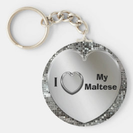 Ich Liebe meine maltesische Herzkette Schlüsselanhänger
