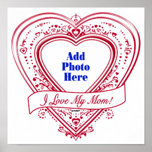Ich Liebe meine Mama! Foto Red Hearts Poster