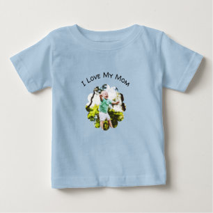 Ich liebe meine Mama, individuelles Foto und Text Baby T-shirt